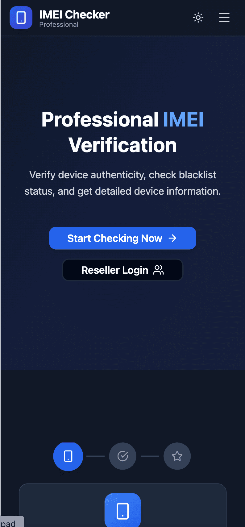 IMEI Checker - Enterprise Verification Tool - Screenshot 1