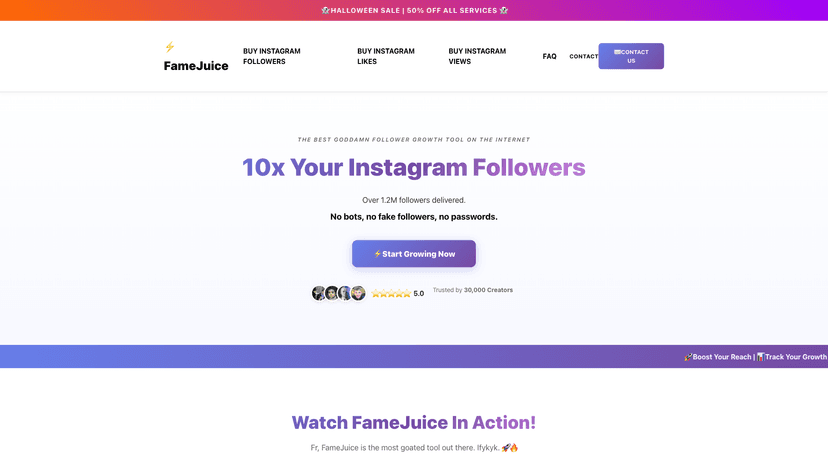 FameJuice - Social Media Growth Platform - Screenshot 1